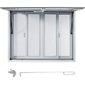 VEVOR Concession Window, 36 x 36 inch, Aluminum Alloy Food Truck Service Window with 4 Horizontal Sliding Screen Windows & Awning Door & Drag Hook, Serving Window for Food Trucks Concession Trailers