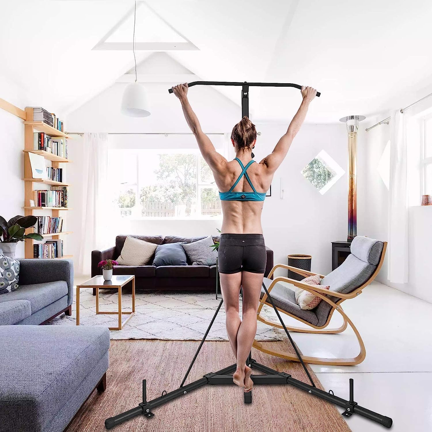 Heavy Bag Stand Folding Boxing Stand with Pull Up Bar for Home Fitness R3272