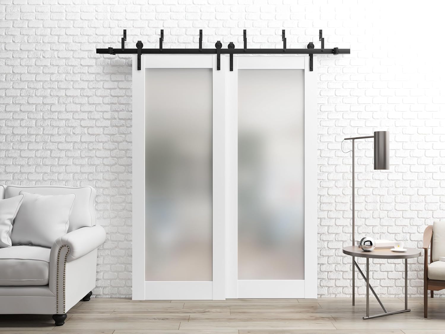 Frosted Glass Door Panel Slab 32 x 84 Solid Wood Core Interior Door T978177