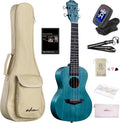 ADM Concert Ukulele Beginner Kit 23 Inch Mahogany Hawaiian Wood Ukelele Bundle Ukalalee Set with Uke Free Starter Lessons for kids Students and Adults, Blue
