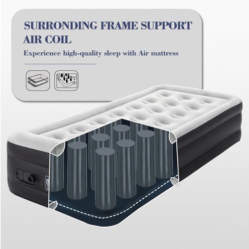 Queen Size Air Mattress with Built-in Pump, Inflatable Bed Q764