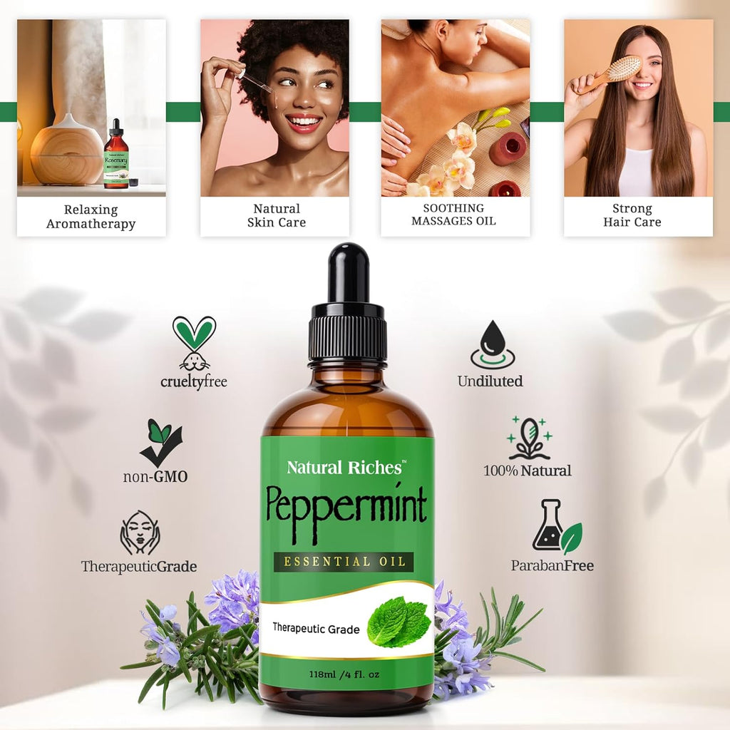 Rosemary Essential Oil for Hair, Skin & Aromatherapy, 4 fl oz Y464725