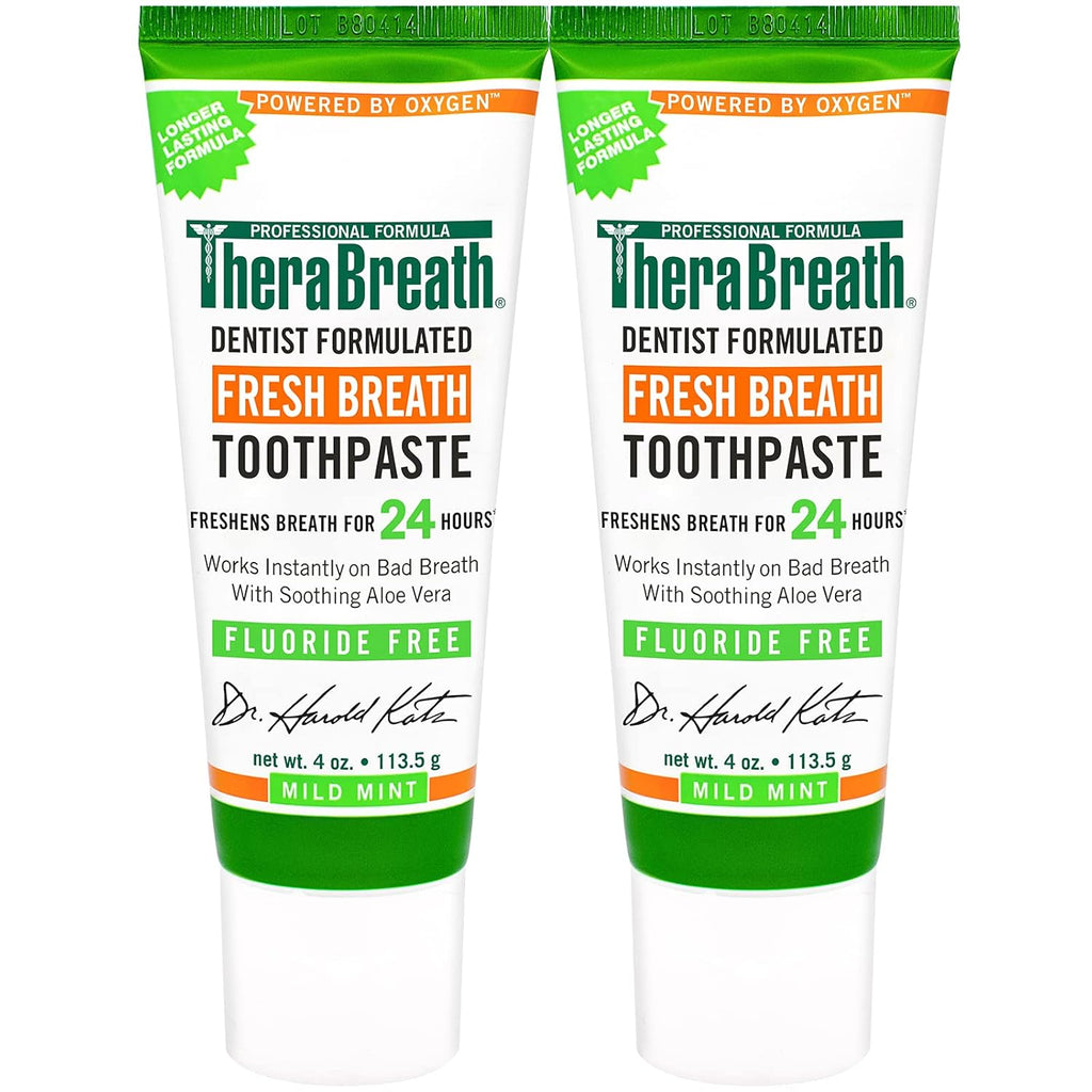 Fluoride Free Toothpaste Mild Mint 4 oz and Alcohol Free Mouthwash Fresh Mint 16 oz Z813