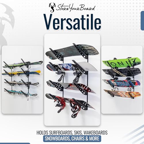 Adjustable Surfboard Storage Rack, 4 Board Wall Mount N128