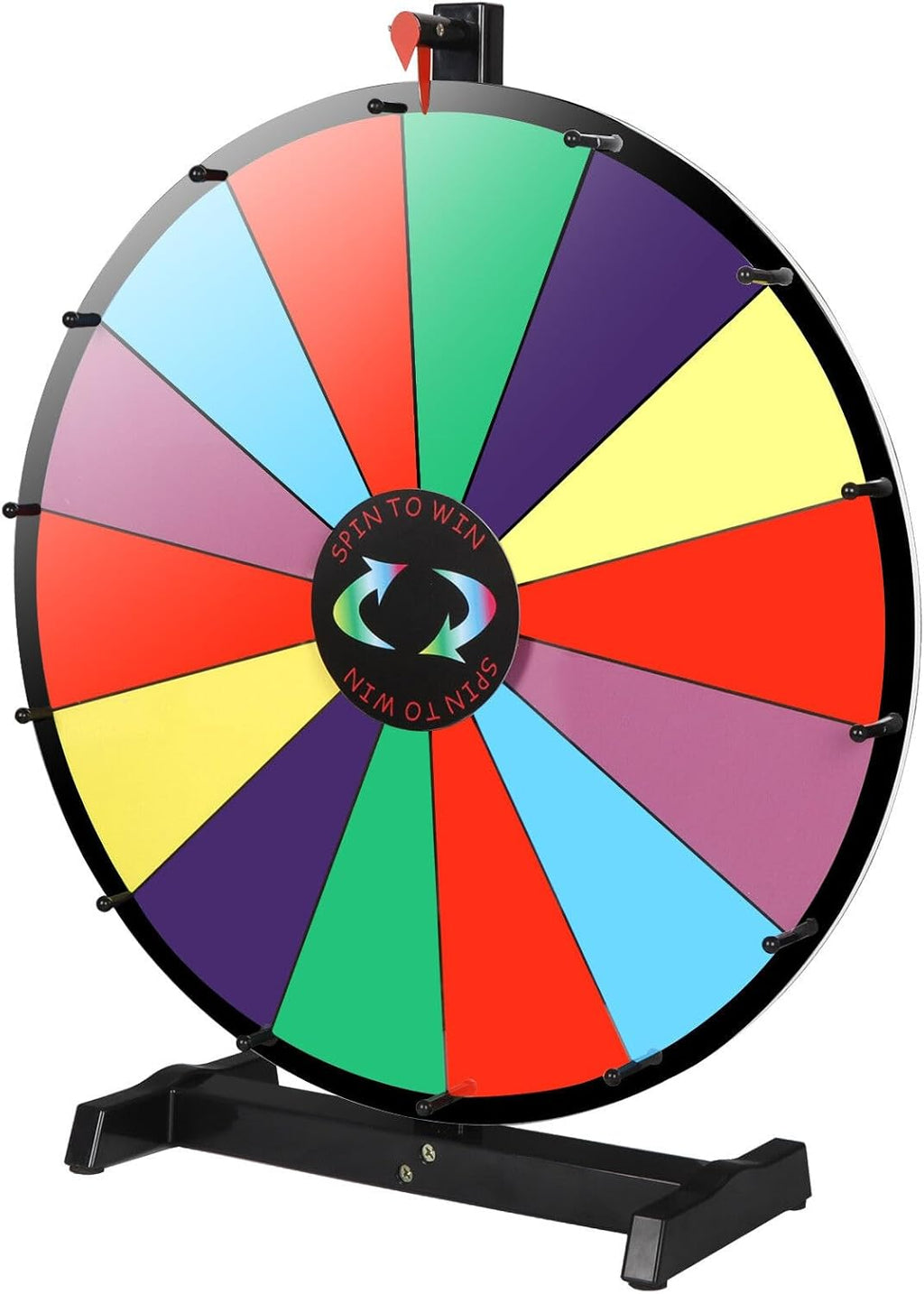 24" Color Prize Wheel Fortune Detachable Stand Carnival Spinnig Game Dry Erasable