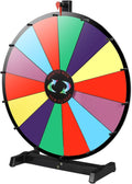 24" Color Prize Wheel Fortune Detachable Stand Carnival Spinnig Game Dry Erasable