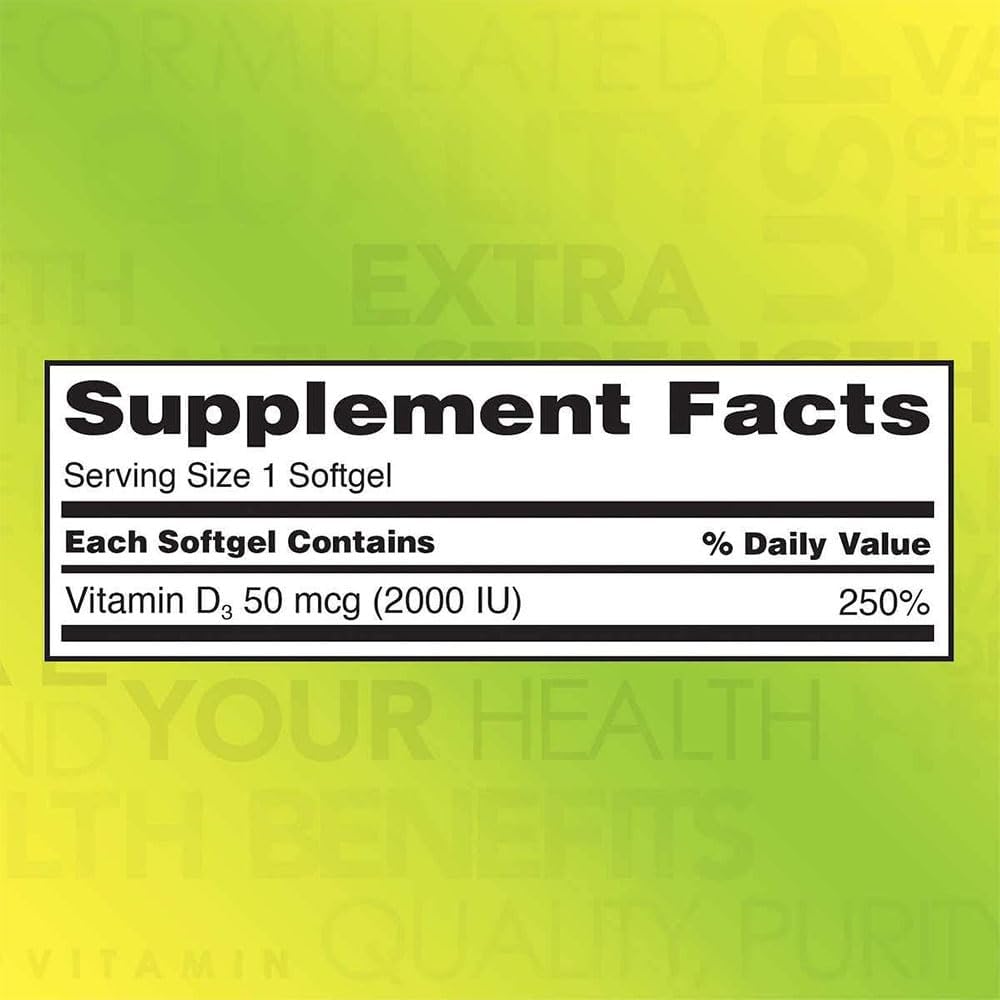 Vitamin D3 2000 IU 600 Softgels, 2-Pack Y5287