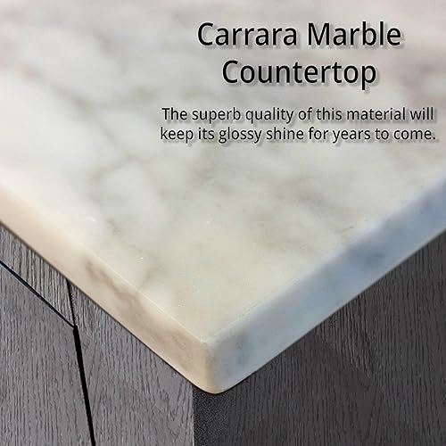 Double Bath Vanity with Carrara Marble Top Q223261