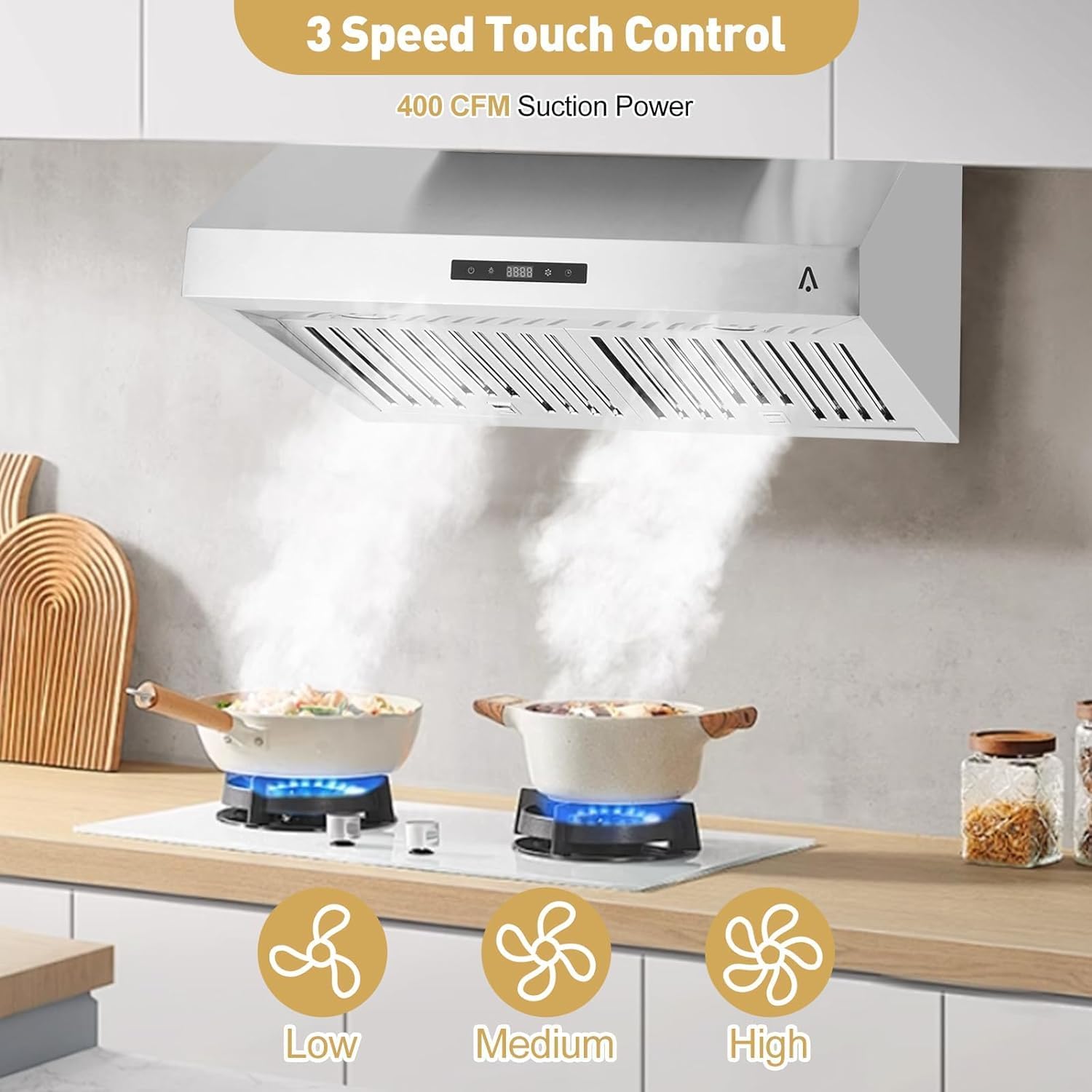 Stainless Steel 30 Inch Under Cabinet Range Hood with 3-Speed Exhaust Fan X705150