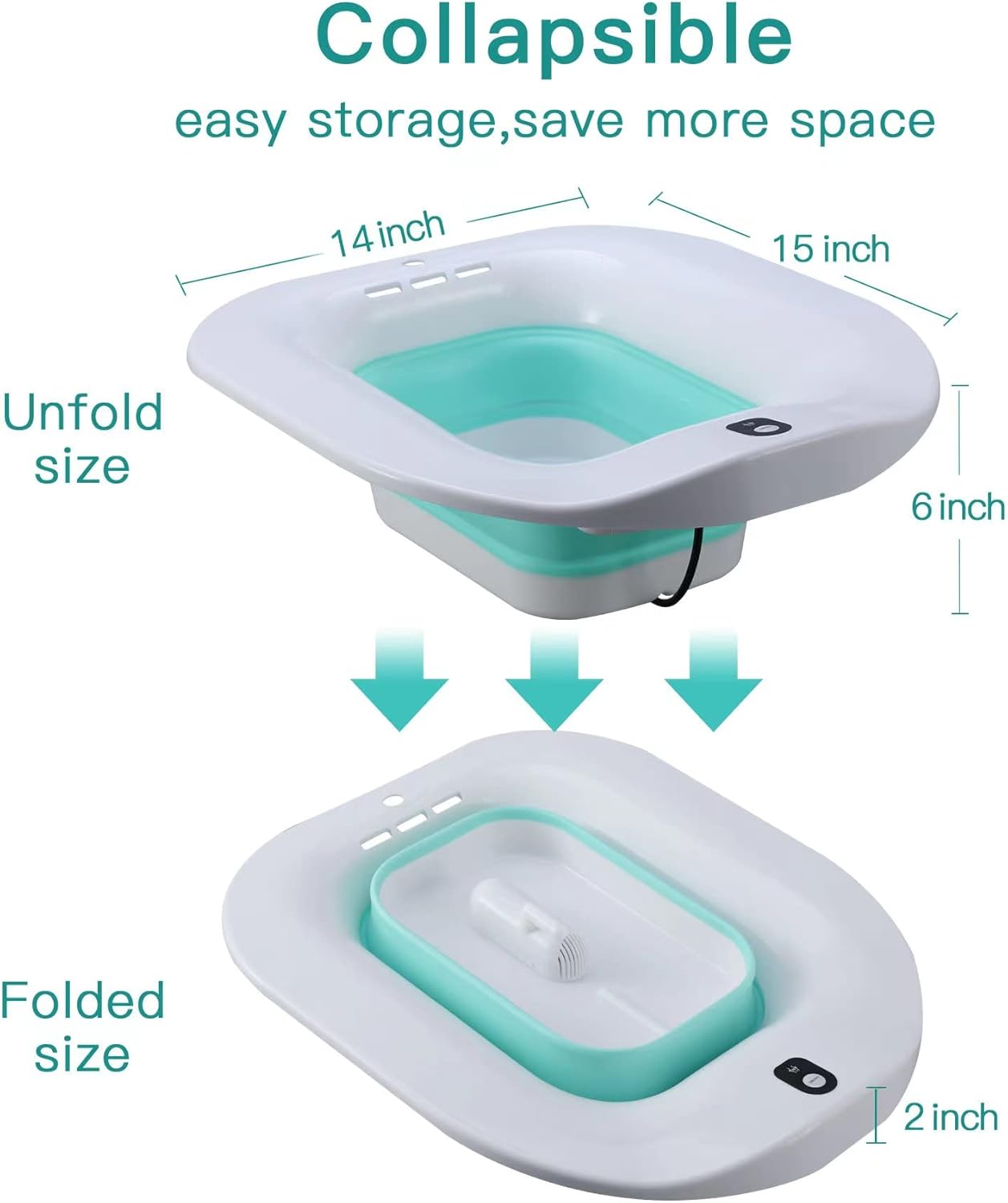 Foldable Electric Sitz Bath for Toilet Seat Postpartum Care M12401