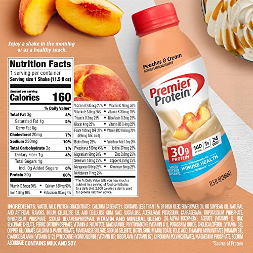Protein Shake, Peaches & Cream, 30g Protein, 11.5 fl oz F385