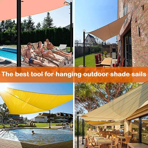 Outdoor Sun Shade Sail Pole Kit 10FT Heavy Duty Steel for Patio Deck U87959
