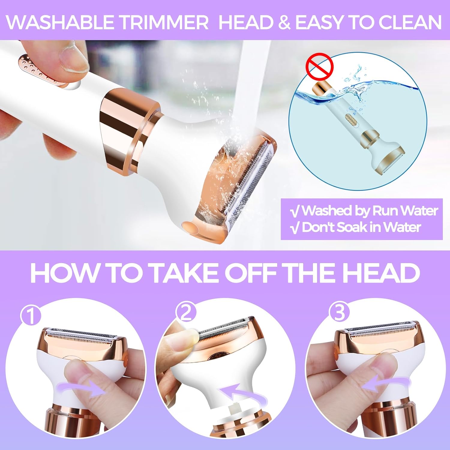 Rechargeable 4-in-1 Electric Razor for Women V761