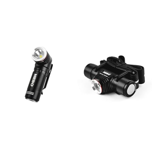 NEBO SWYVEL 1000 Lumen USB Wireless Rechargeable Aluminum Flashlight: Compact 90 Degree Rotating Swivel Head Work Light; 5 Light Modes; Pocket Clip Magnetic Base for Hands-Free Lighting -Black