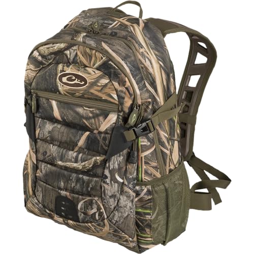 DRAKE Camo Rugged Water-Resistant Versatile Waterfowl Hunting Everyday Carry Daypack w/Padded Backing - 18.5"Hx11.5"Wx8.5"D