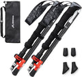 BISINNA Carbon Fiber Trekking Poles Collapsible Walking Sticks Hiking Folding Poles Quick Lock for Women and Men Hiking Mountaining Backpacking Camping 2pc