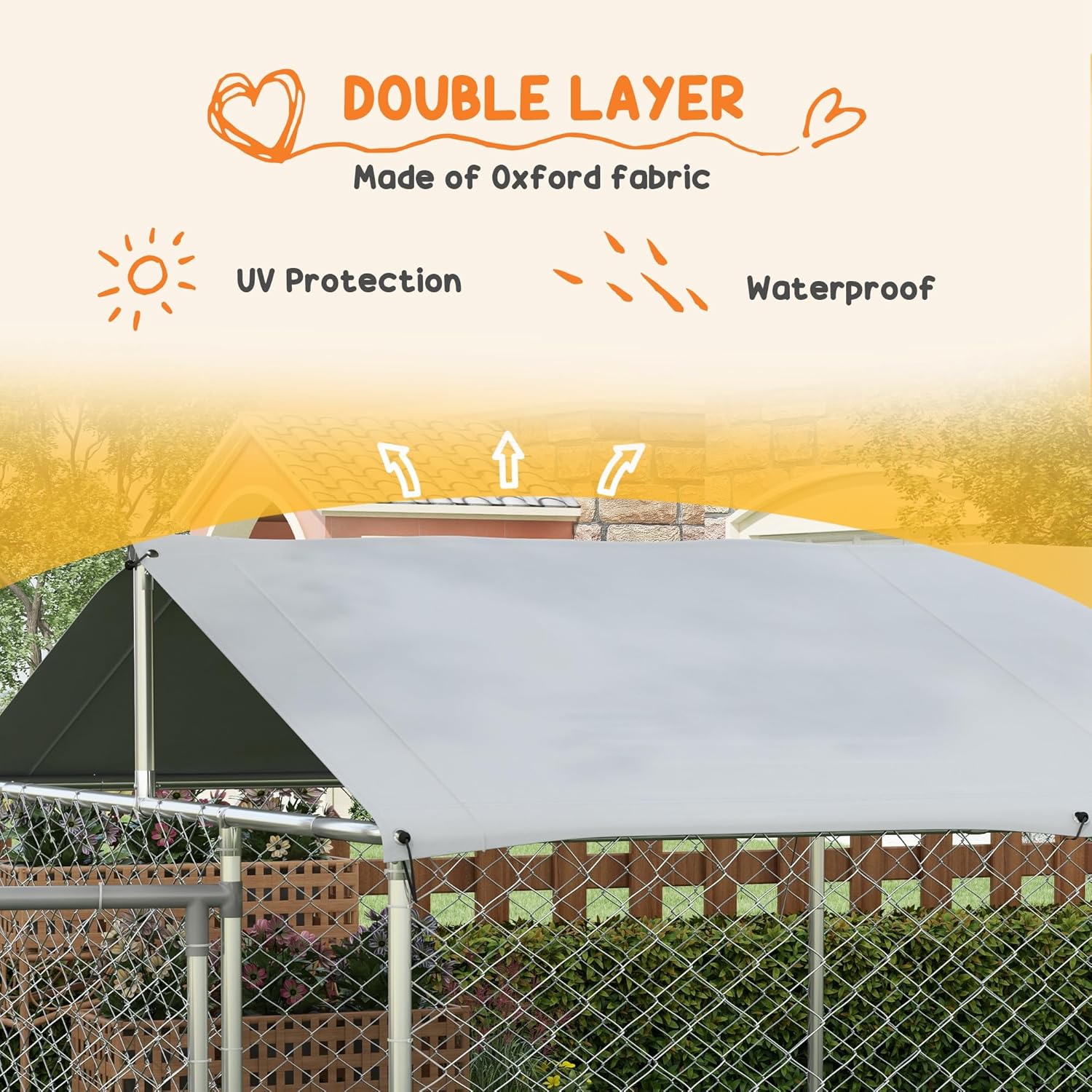 Large Outdoor Dog Kennel with Waterproof Cover and Secure Lock T890