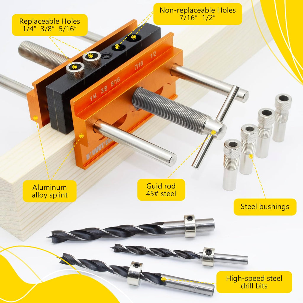 Self Centering Doweling Jig Kit with 6 Drill Guide Bushings G4264