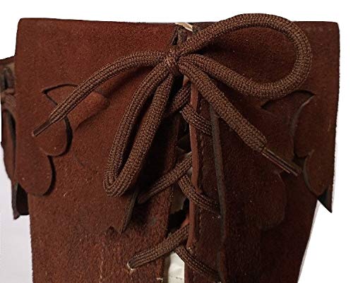 Medieval Brown Leather Knee High Boots for Men N83884