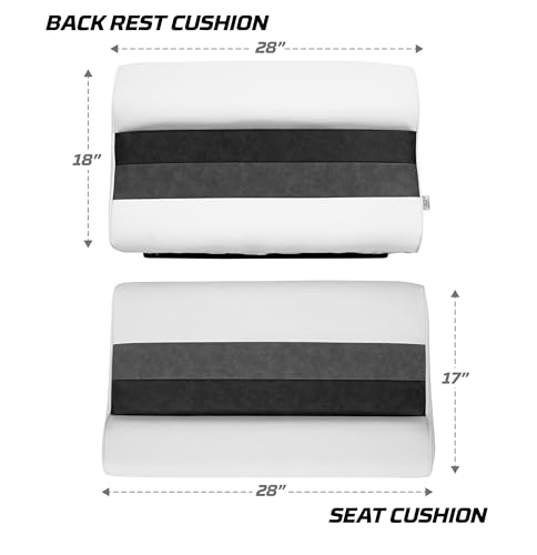 Pontoon Bench Seat Cushion Set, Grey/Navy/Blue N37144