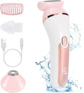 Electric Razors for Women - 2-in-1 Lady Rechargeable Shaver for Legs, Arms, Face Hair Removal - Cordless, Waterproof, Painless Women Electric Shaver with Travel Lock - Wet & Dry.