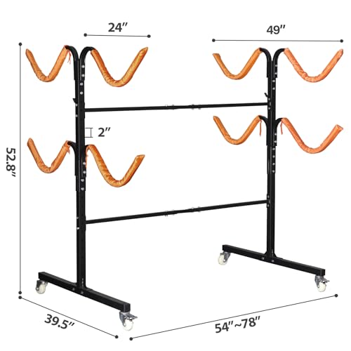 Freestanding Kayak Storage Rack for 2 or 4 Kayaks, Outdoor Heavy Duty Stand C900104