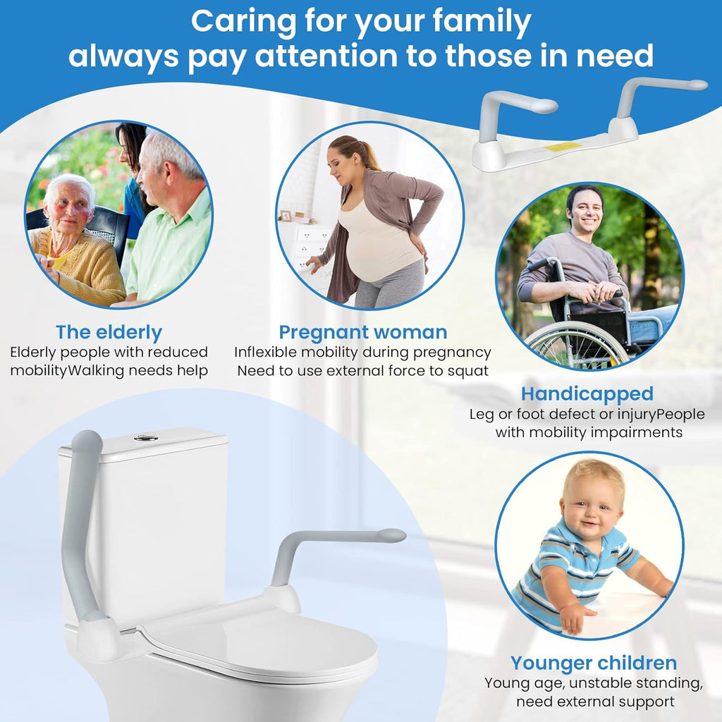 Toilet Safety Rails for Elderly, Heavy Duty with Foldable Handles U97064