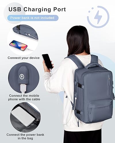 Travel Backpack for Women, Waterproof 14 Inch Laptop Backpack with Shoe Compartment X5408
