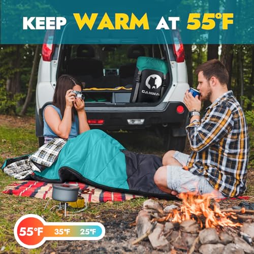 Flannel Sleeping Bag for Camping Backpacking Cold Weather with Compression Sack L379