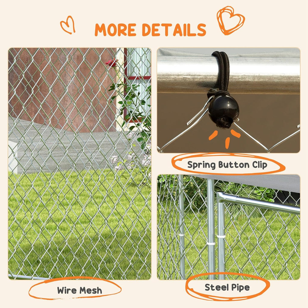 Outdoor Dog Kennel with Waterproof UV Resistant Roof for Medium and Large Dogs K5872