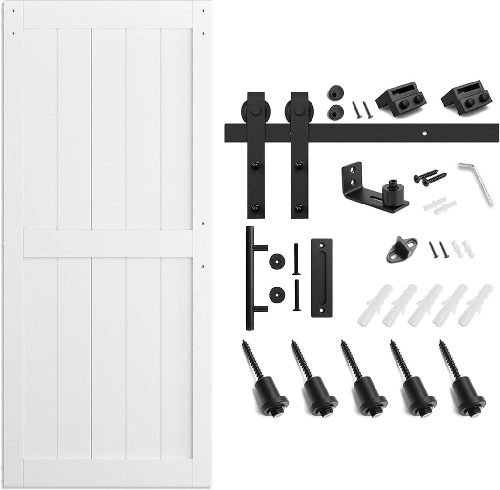 Sliding MDF Barn Door with Black Hardware Kit L782592