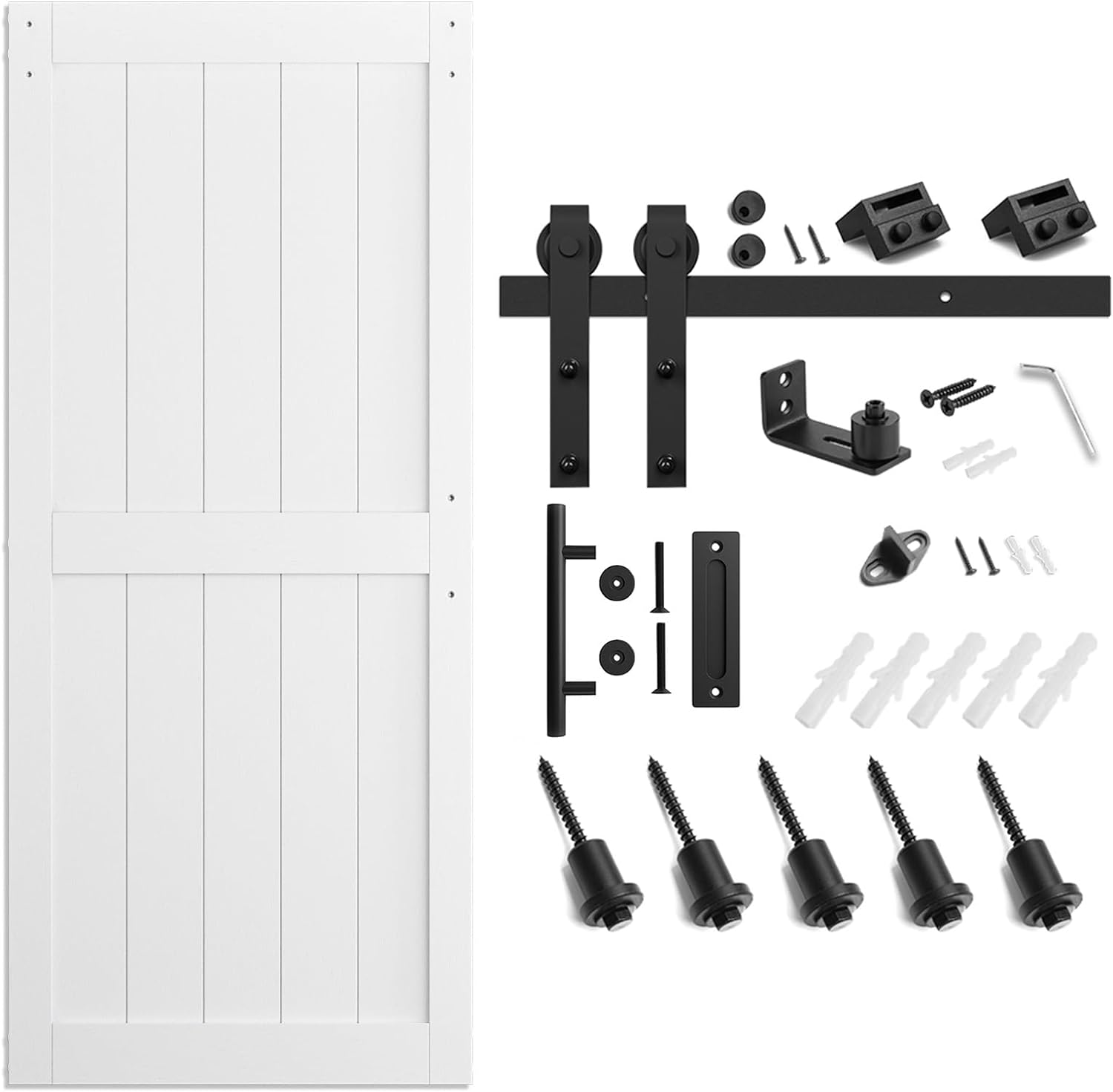 Sliding MDF Barn Door with Black Hardware Kit L782592