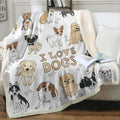 Sleepwish Puppy Print Sherpa Blanket Cute Dog Fleece Throw Blanket Super Soft Reversible White Plush Blankets for Bed Sofa, Twin(60"X80")