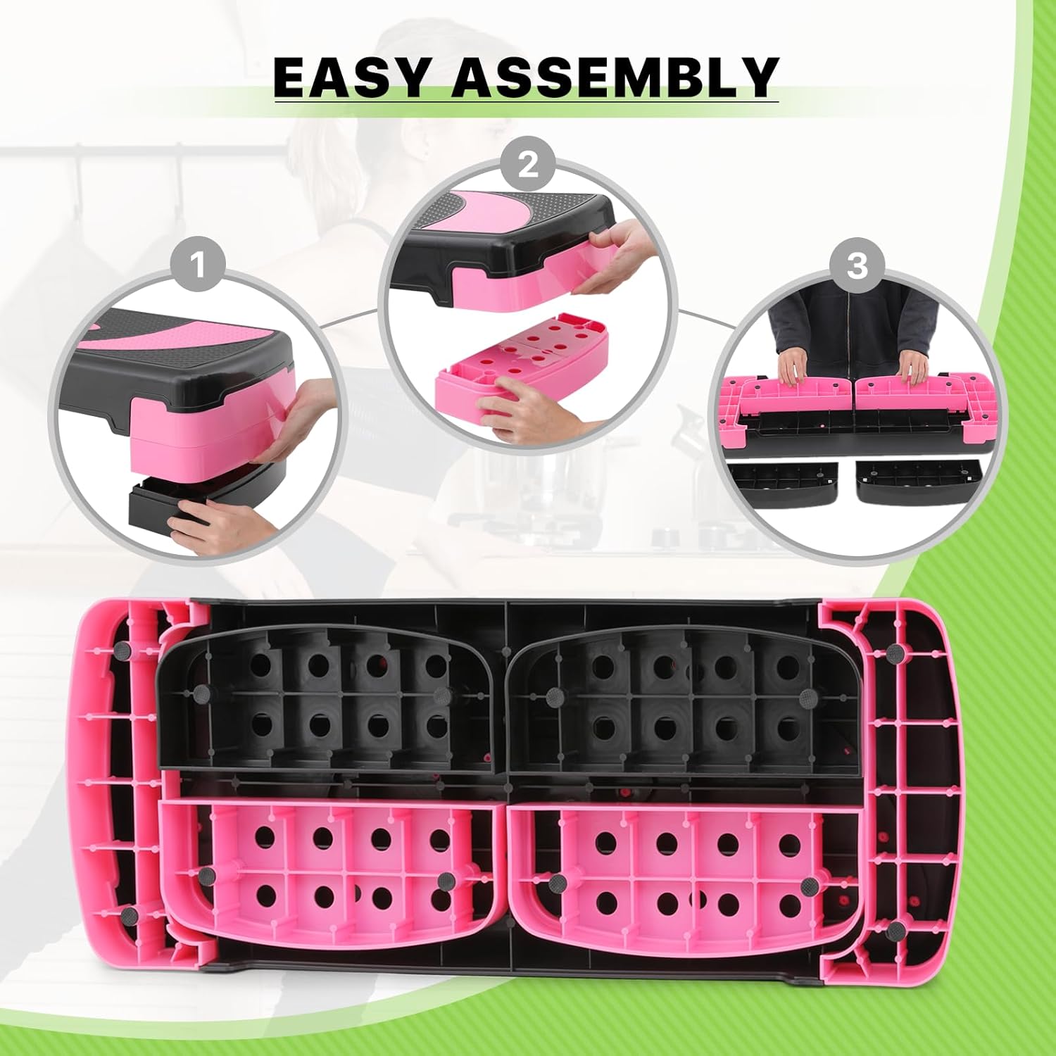 31-Inch Adjustable Workout Step Platform with Risers for Cardio and Strength Training V54186