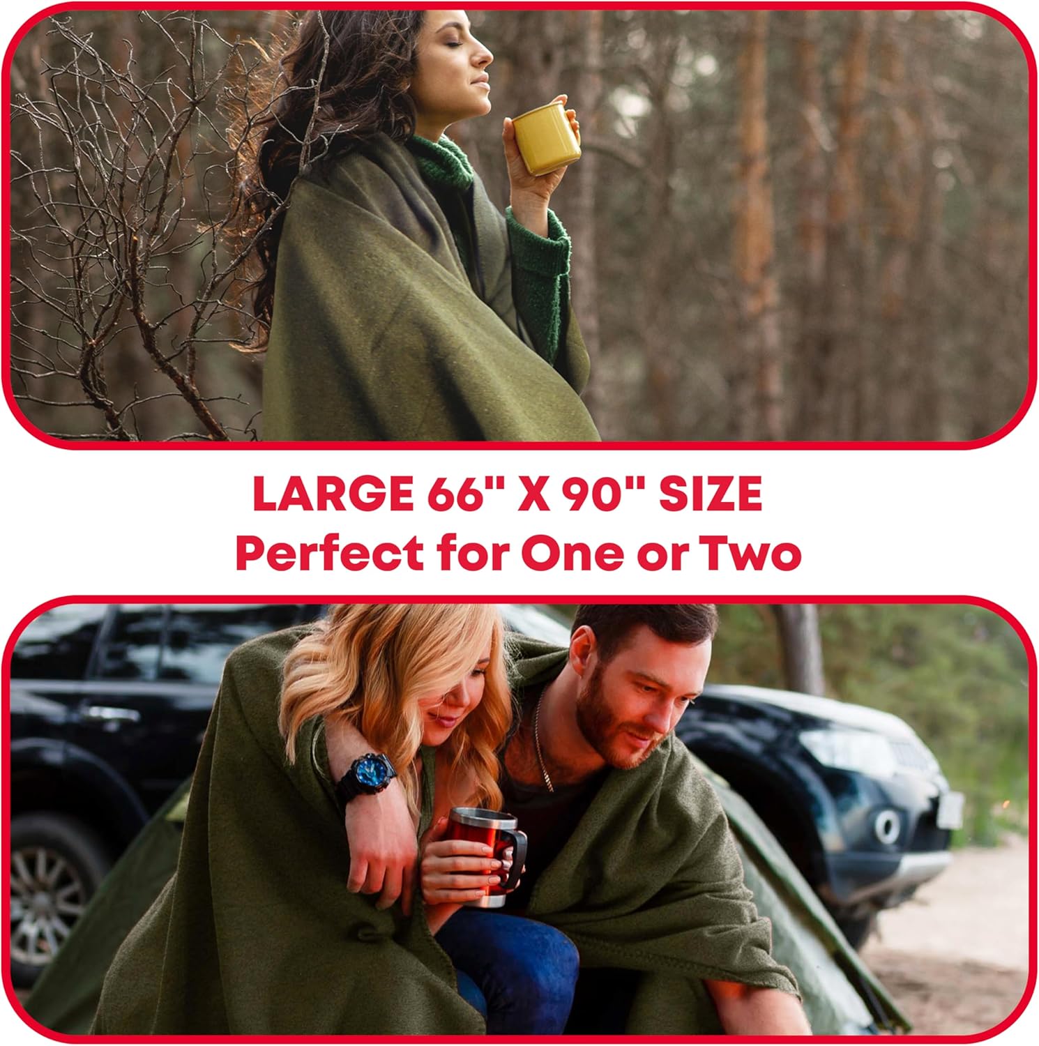 Warm Fire Retardant Wool Blanket, 66" x 90" U43238