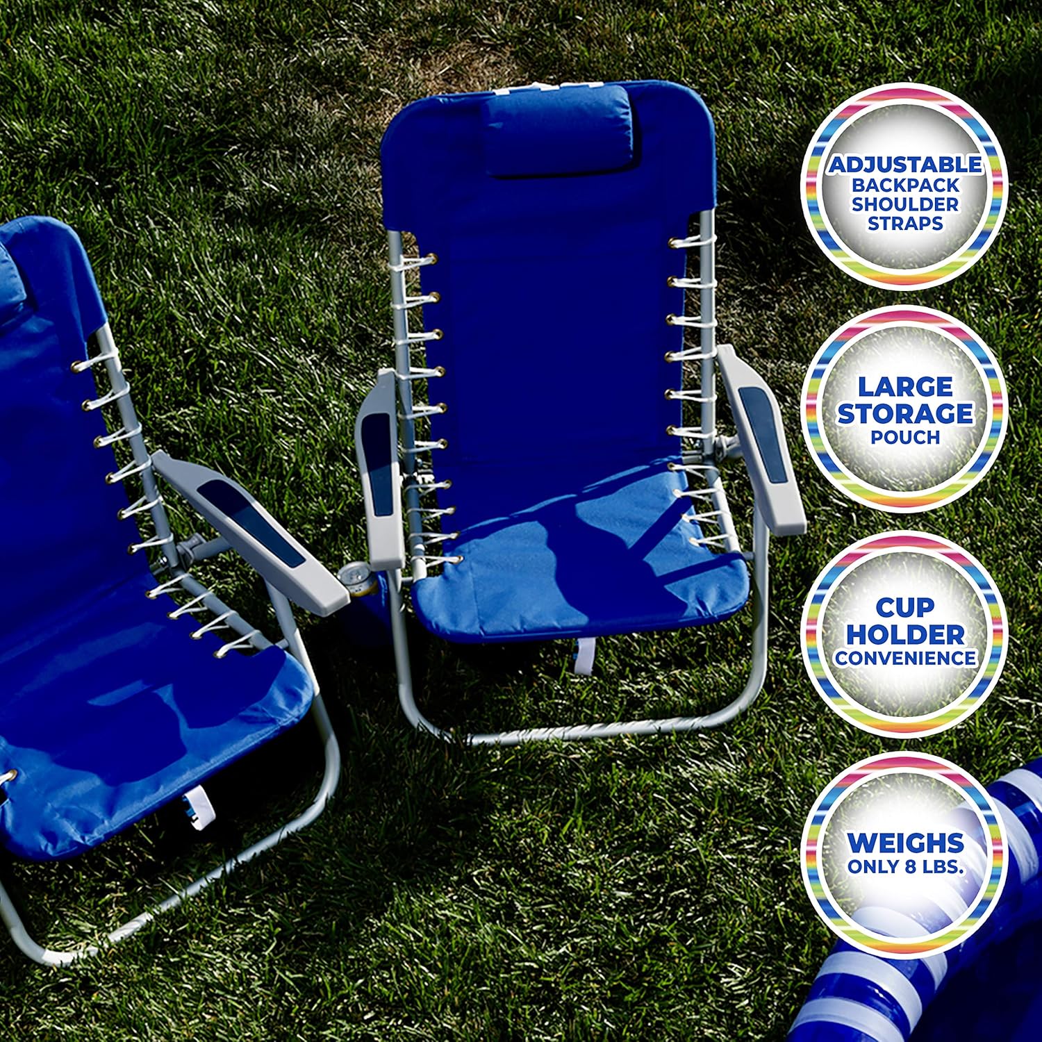 Backpack Beach Chair with 4-Position High Seat O679