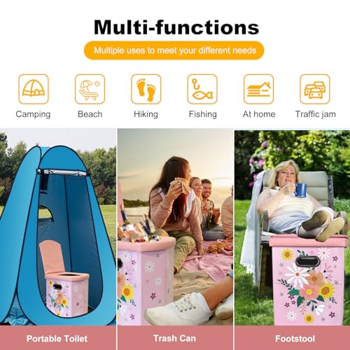 Portable Folding Toilet for Adults Camping Car Boat Hiking X9415
