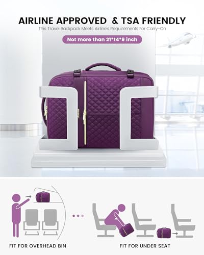 Carry On Travel Backpack for Women, 40L Personal Item Bag with 3 Packing Cubes X306830