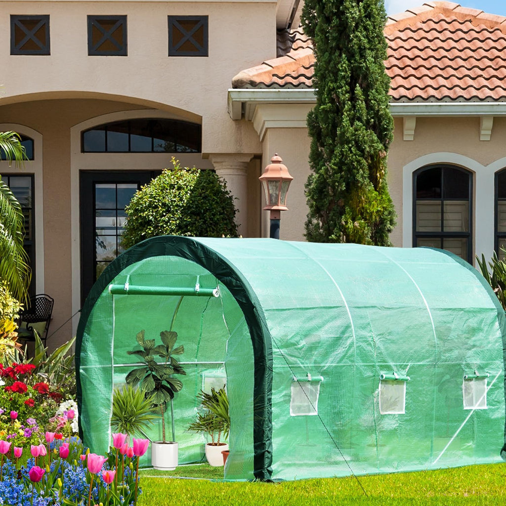 Portable Walk-in Tunnel Greenhouse with 2 Zippered Doors K699