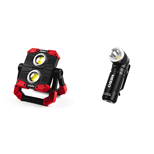 NEBO SWYVEL LED Flashlight, Smart Power Control, 90 Degree Swivel Head, Magnetic Base, Rugged Aluminum Construction, Compact Size, 1000 Lumen Turbo Mode