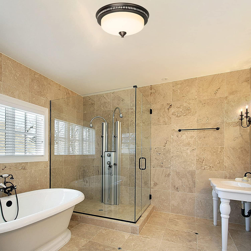 Round Exhaust Bathroom Fan with Warm Light and Nightlight A360