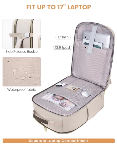 40L Carry-On Travel Backpack with Packing Cubes, Fits 17" Laptop N757