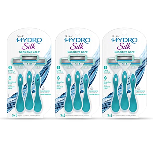 Schick Hydro Silk Sensitive Skin Razor for Women with 2 Moisturizing Razor Blade Refills