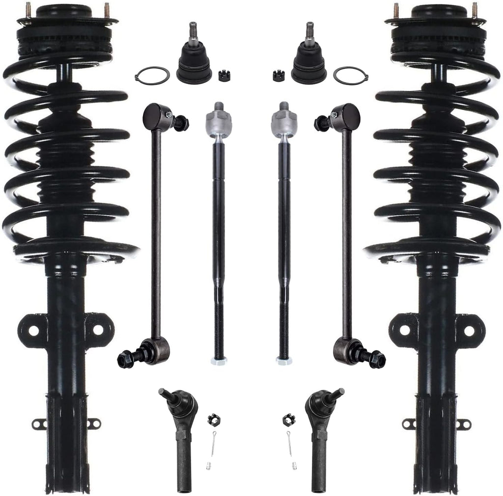 Detroit Axle - Front Struts w/Coil Spring & Sway Bar End Links Kit Replacement for Chrysler Town & Country S Dodge Grand Caravan R/T GT Ram C/V