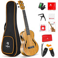 Vangoa Concert Ukulele 23 Inches Walnut Wood Hawaii Acoustic Ukuleles Beginner Set for Adult Teen Students with Gig Bag