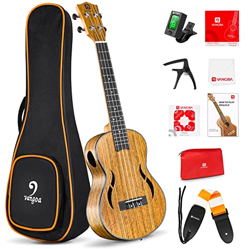 Vangoa Concert Ukulele 23 Inches Walnut Wood Hawaii Acoustic Ukuleles Beginner Set for Adult Teen Students with Gig Bag