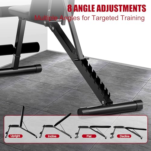 Adjustable Weight Bench for Home Gym, 700 LB Capacity, Incline/Decline Strength Training E5024