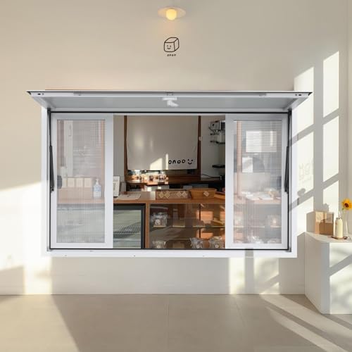 Aluminum Alloy Food Truck Service Window, 36 x 36 inch, 4 Sliding Screens R62011