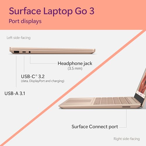 Surface Laptop Go 3 - 12.4" Touchscreen, Intel Core i5, 8GB RAM, 256GB SSD, Windows 11 P2629