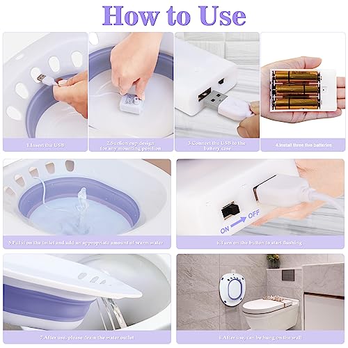 Electric Sitz Bath for Hemorrhoids, Foldable, Fits Universal Toilet Y860507